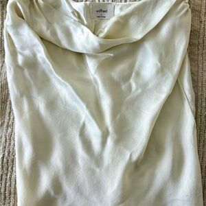 Wilfred Ivory Satin Cowl Neck Blouse